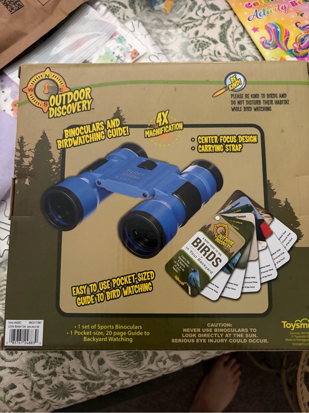 SMITH Blue Kids Binoculars with Birdwatching Cards
